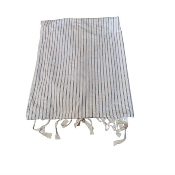 Ballard Designs Duvet Cover TWIN 100% Cotton Striped Natural Blue Preppy - Picture 3 of 4
